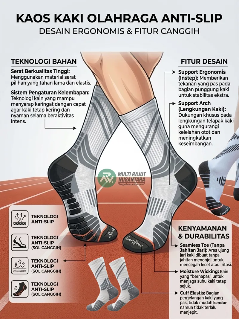 Kaos Kaki Olahraga Anti-Slip Performa Maksimal di Setiap Langkah