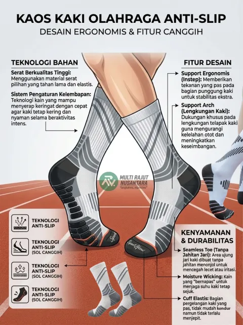 Kaos Kaki Olahraga Anti-Slip Performa Maksimal di Setiap Langkah